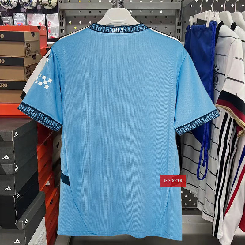 英超2425赛季曼城主场球迷版球衣17号德布劳内哈兰德短袖足球服