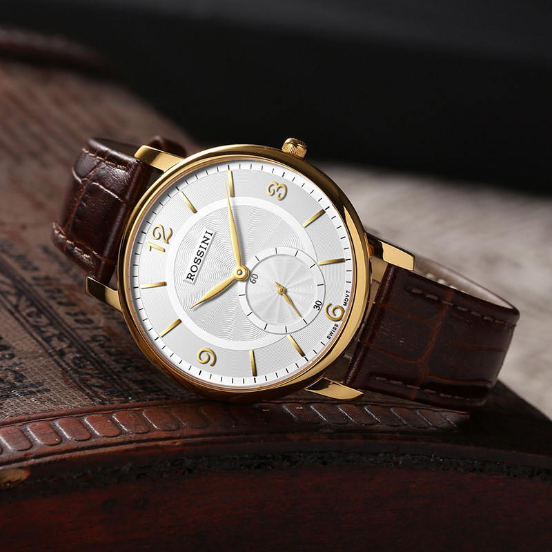 专柜同款罗西尼启迪系列手表男正品防水简约皮带男表女表sr6461