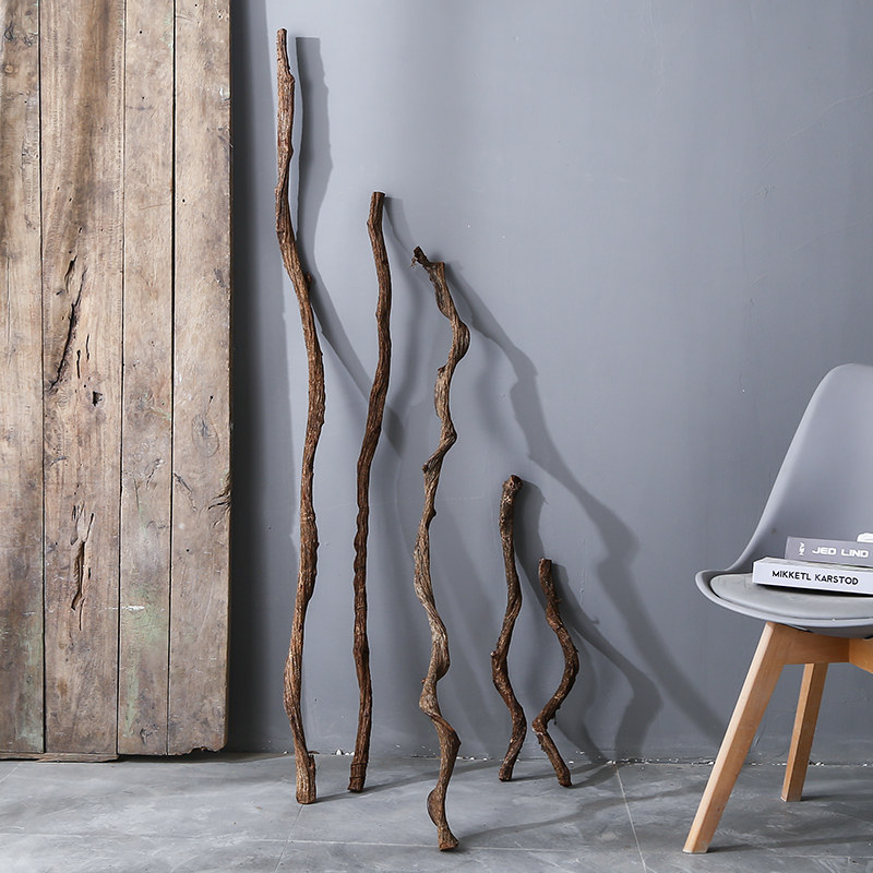 过江龙藤条树枝客厅禅意插花弯曲干枝装饰天然仿真花