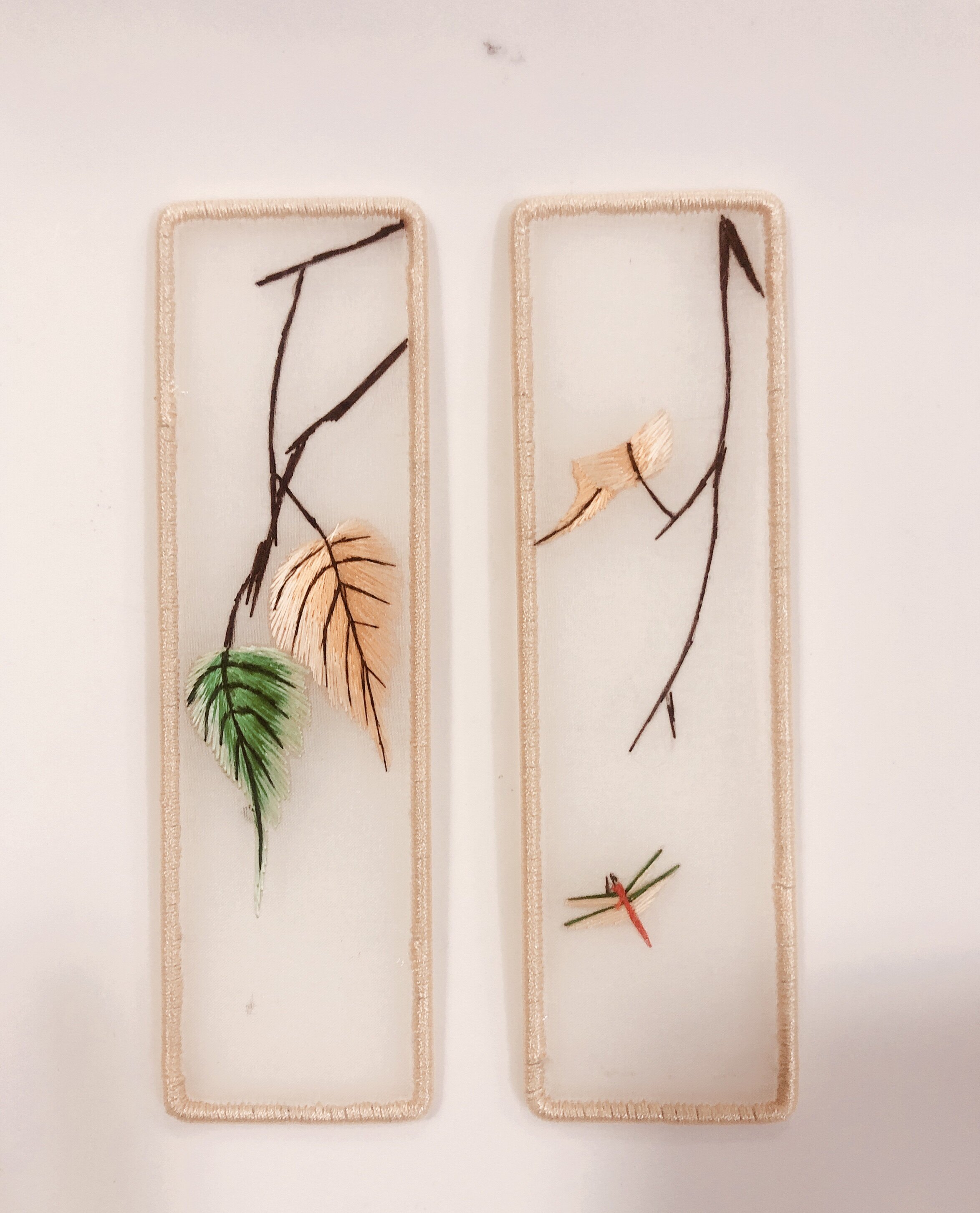 古典书签手工刺绣苏绣diy套件双面材料包组图苏绣