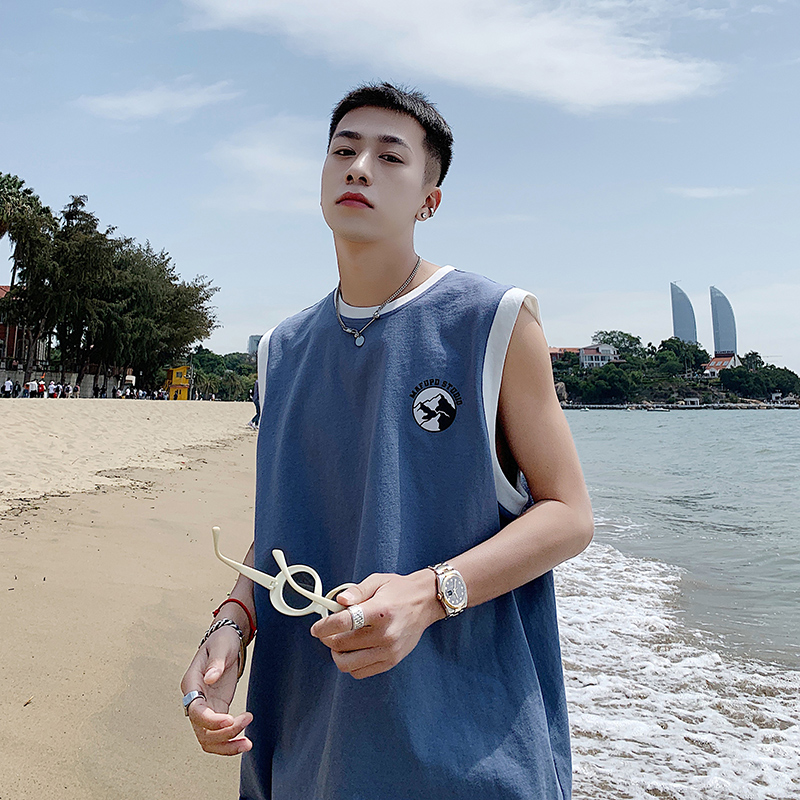 男士篮球运动背心夏季薄款宽松坎肩健身速干无袖t恤外穿跨栏上衣