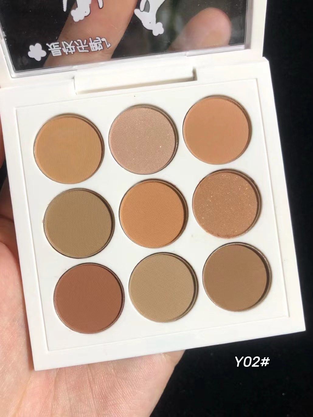 高级奶球棕咖色日常欧美九色眼影盘哑珠光闪片眼影