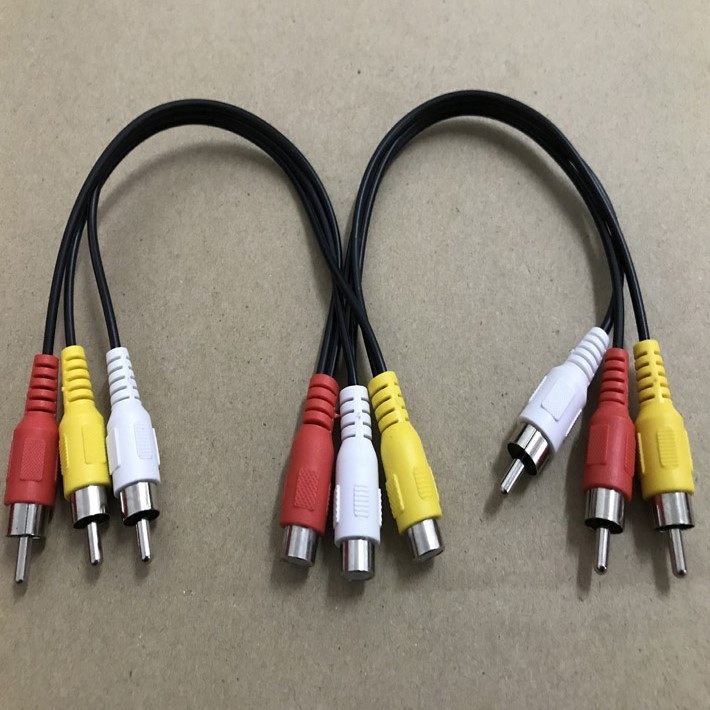 av视频电视连接机顶盒dvd插头rca音频母转视频线