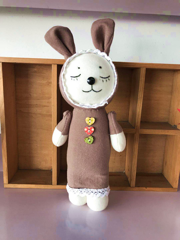 原创布偶 情人节礼物 手工diy袜子娃娃材料包 玩偶 兔子 含教程