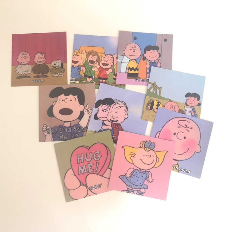 韩国ins史努比查理头像小卡卡片可爱卡通房间文化创意明信片