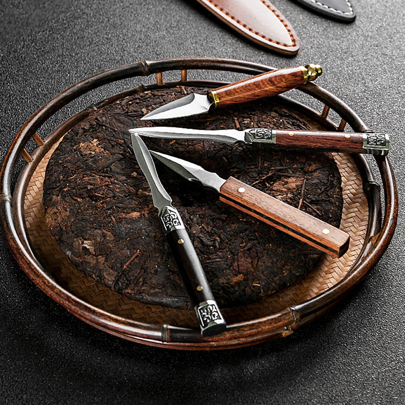 品瓷汇不锈钢檀木茶刀普洱茶刀纯手工撬茶用品茶道茶道