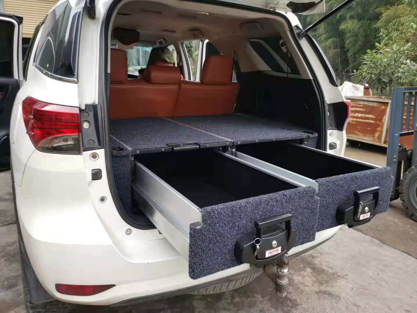 适用于丰田穿越者fortuner越野车后备抽屉魔盒车床收纳车载收纳箱