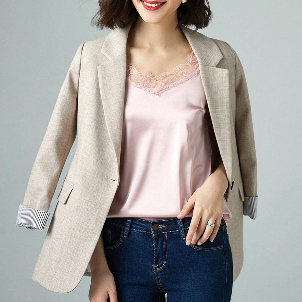 夏装女士吊带蕾丝无袖夏西装打底衫