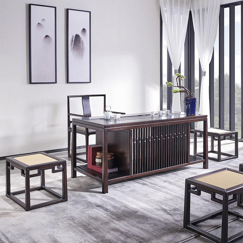 东墅合爱茶台檀木家具茶室苏木里古组合新中式家用茶台