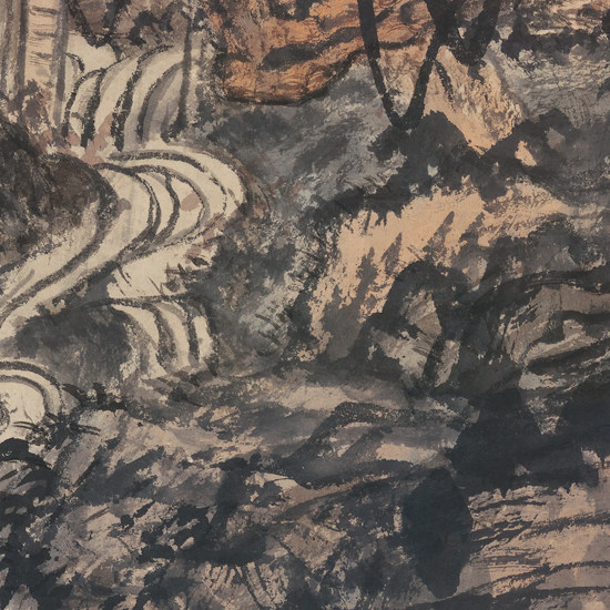 国画山水画字画客厅装饰画书画髡残石道人秋山草堂国画