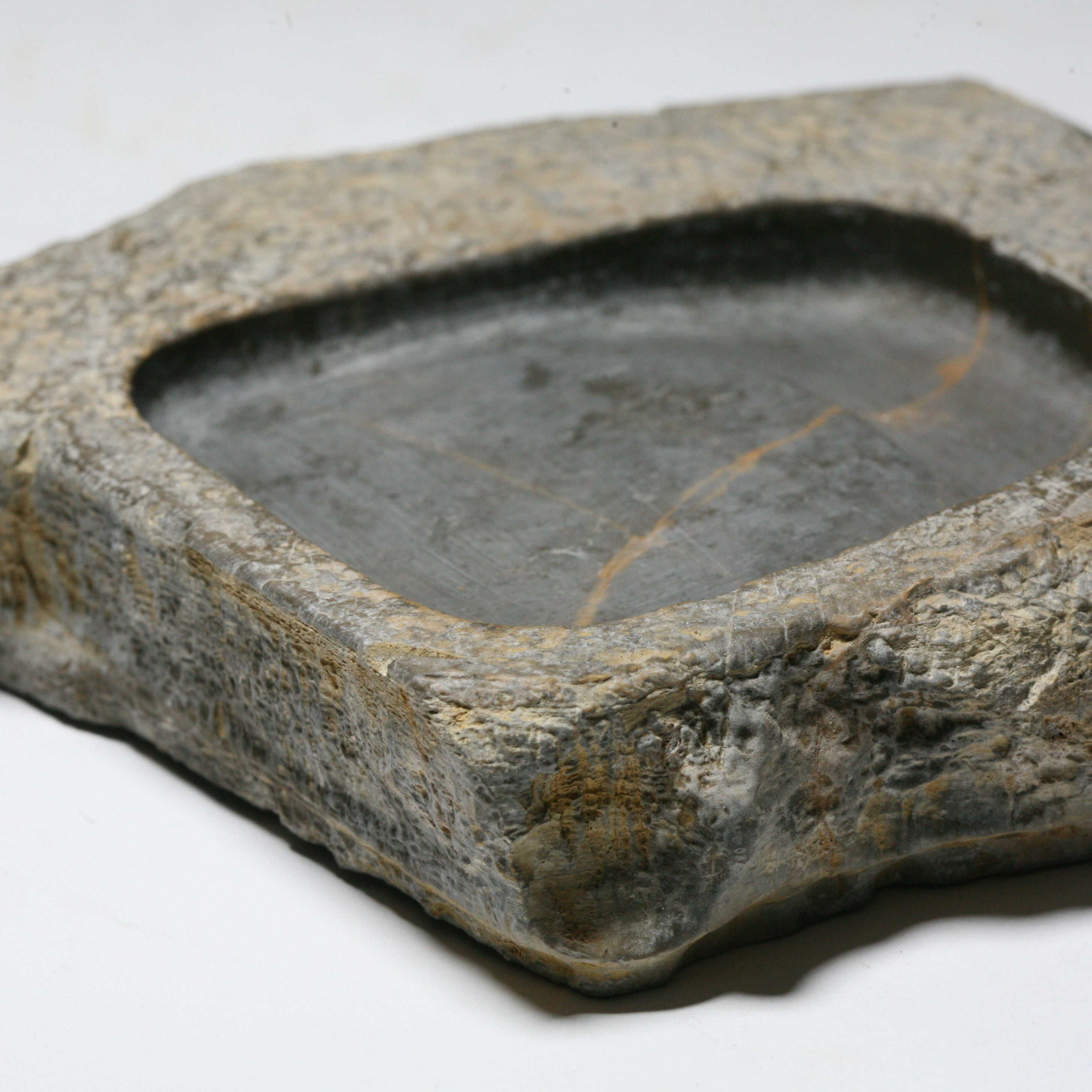 徐公砚天然奇石原石不带砚台老皮文房四宝茶道摆件茶道