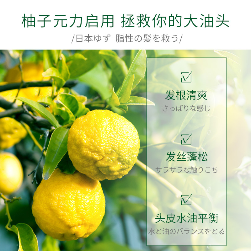 丝蕴日本柚子控油蓬松洗发水420ml*2无硅油洗发露男女官方正品f2