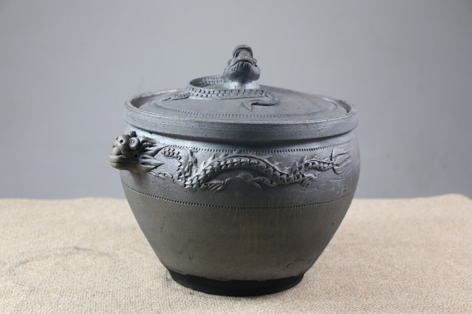 四川雅安荥经黑砂锅养生陶瓷火炖煲汤串串火锅明火耐热养生 包邮-西蜀