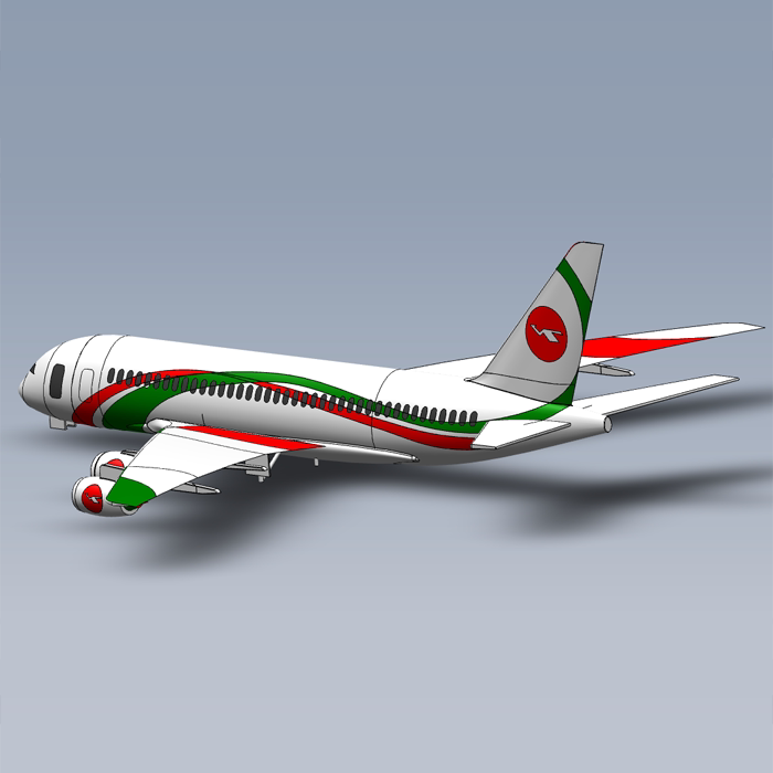 a380空客飞机模型01200622三维图纸sldprt文件格式奖杯