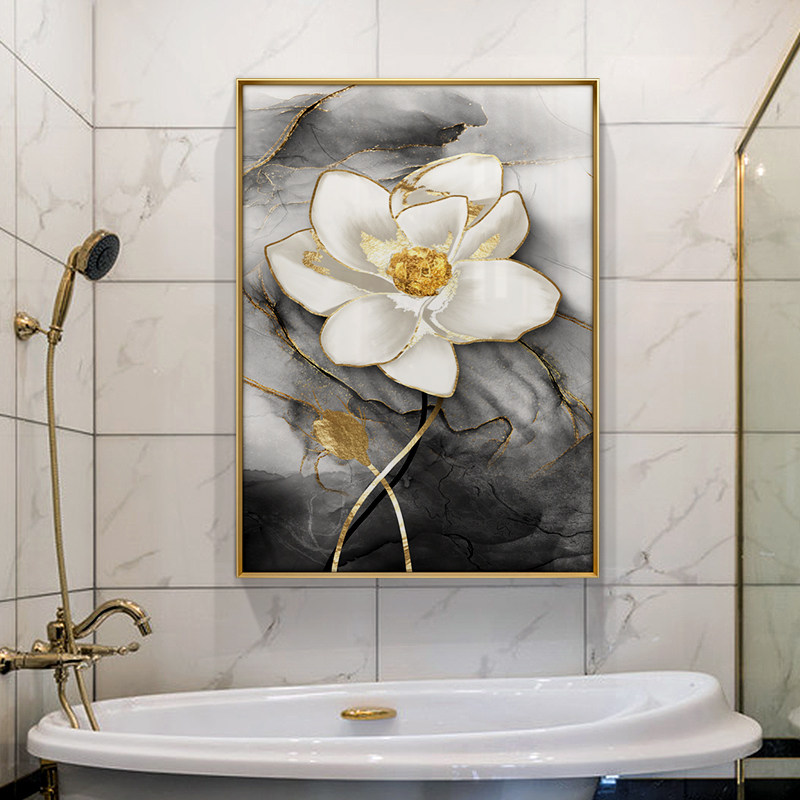 卫生间挂画打孔防水现代轻奢创意浴室壁画酒店现代装饰画