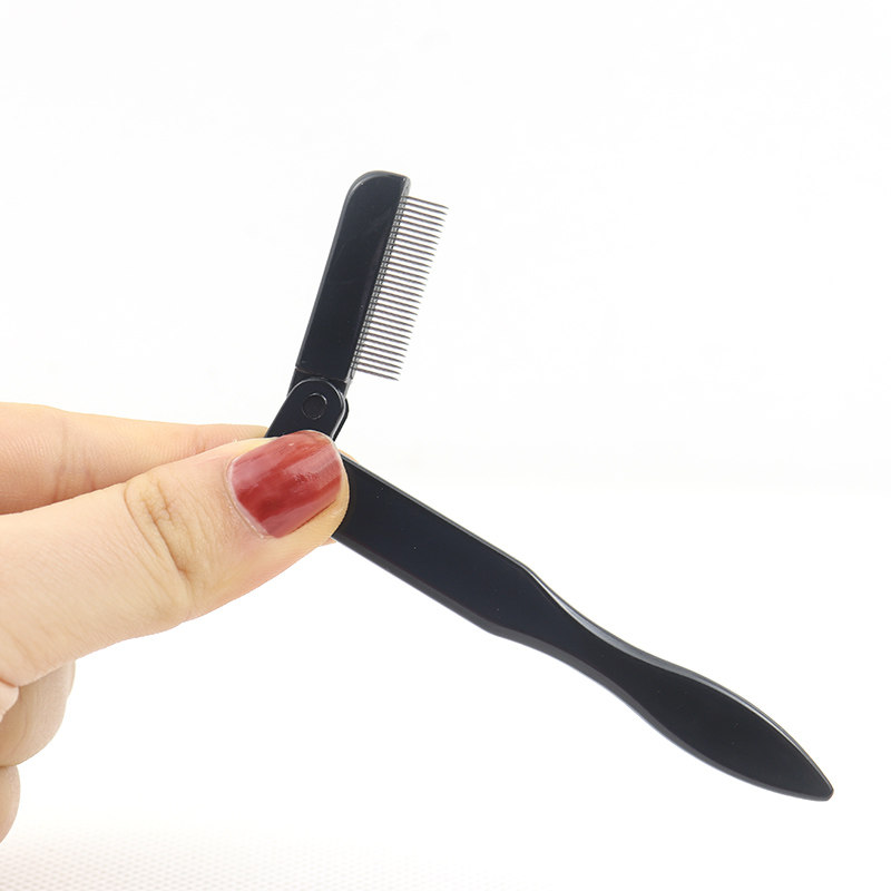 睫毛梳子极细可折叠卷翘钢梳眉毛美睫眼睫眉刷小化妆