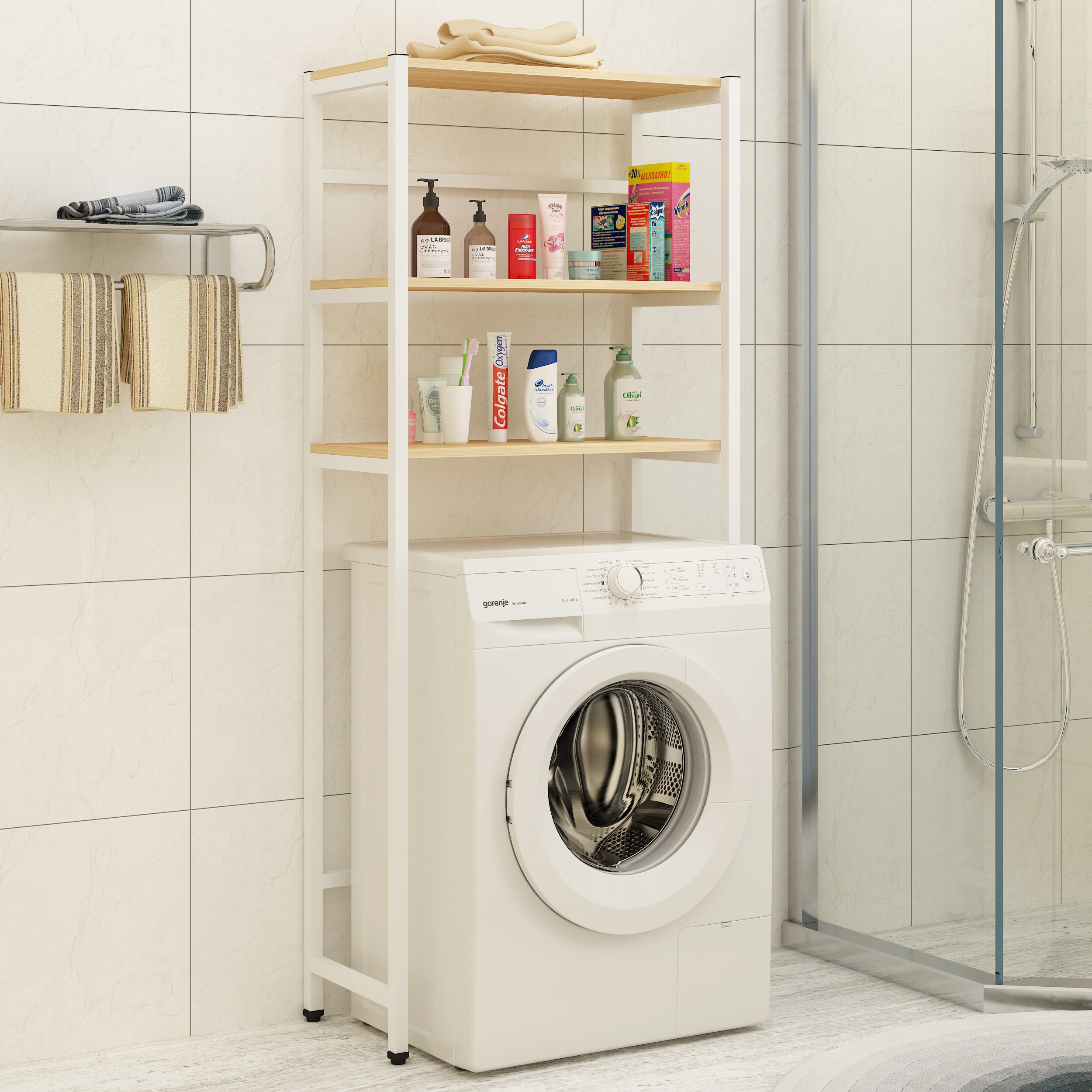 洗衣机置物架翻盖波轮洗衣机架落地卫生间马桶置物架子阳台收纳架