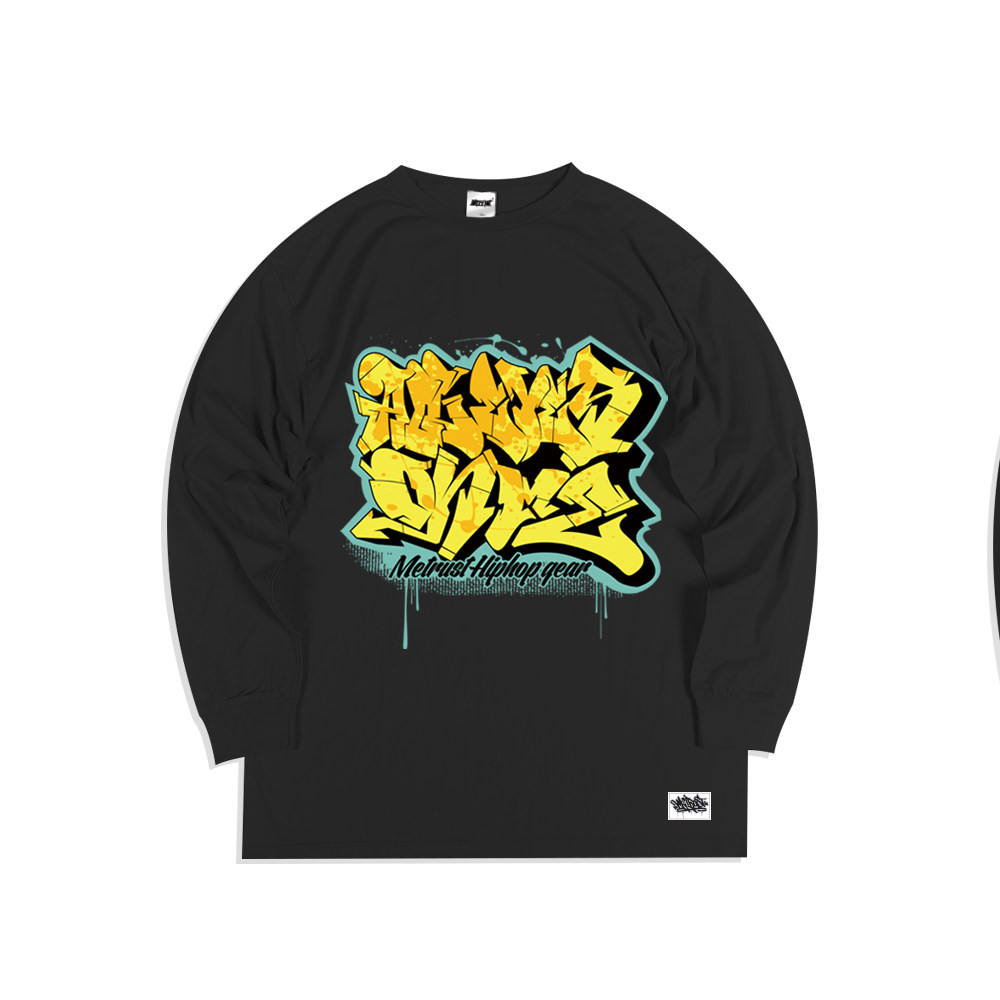 蜜丘琳oldschool涂鸦风格bboy舞者国潮嘻哈说唱t恤