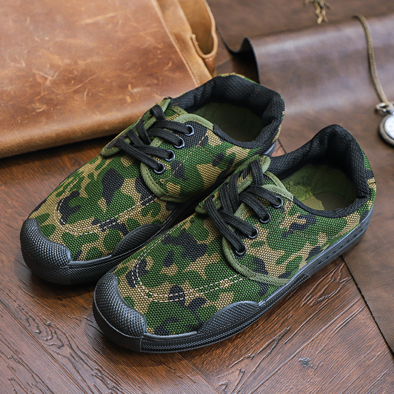 3517正品解放鞋男军鞋低帮迷彩作训鞋工地耐磨劳保纯黑帆布胶鞋