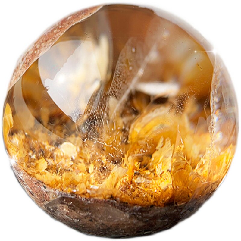 天然幽灵水晶球共生原石手把招财镇宅辟邪转运球奇石