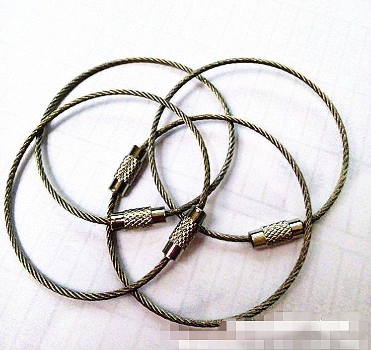 钢丝实用大号不锈钢加粗钢丝绳钥匙扣钥匙圈钥匙锁扣钥匙扣