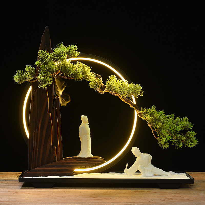 倒流茶宠禅意日式摆件香炉陶瓷大号观赏精品茶宠摆件