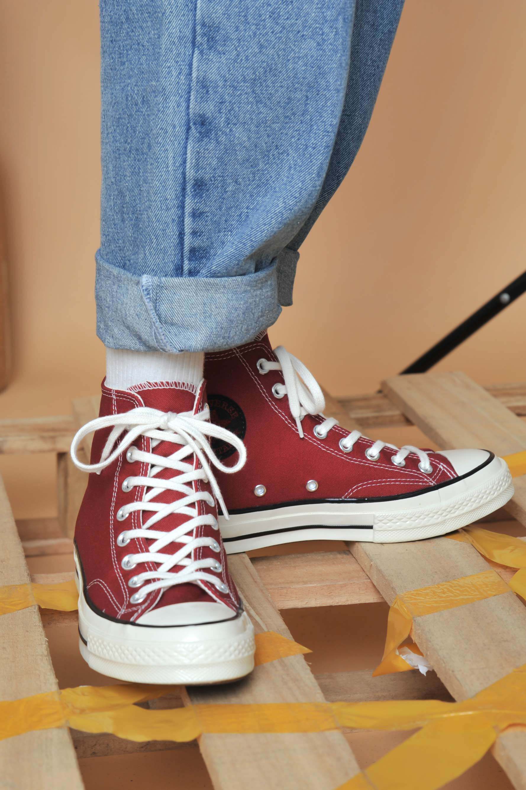 匡威converse1970s酒红橄榄绿沙漠黄三星三星标高帮帆帆布鞋