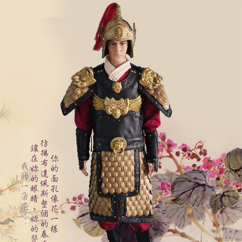 古装男款古代将军盔甲大将元帅整套岳飞战袍民族服装