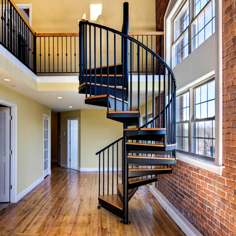 楼梯钢木旋转整体室内铁艺loft别墅跃层复式整体楼梯