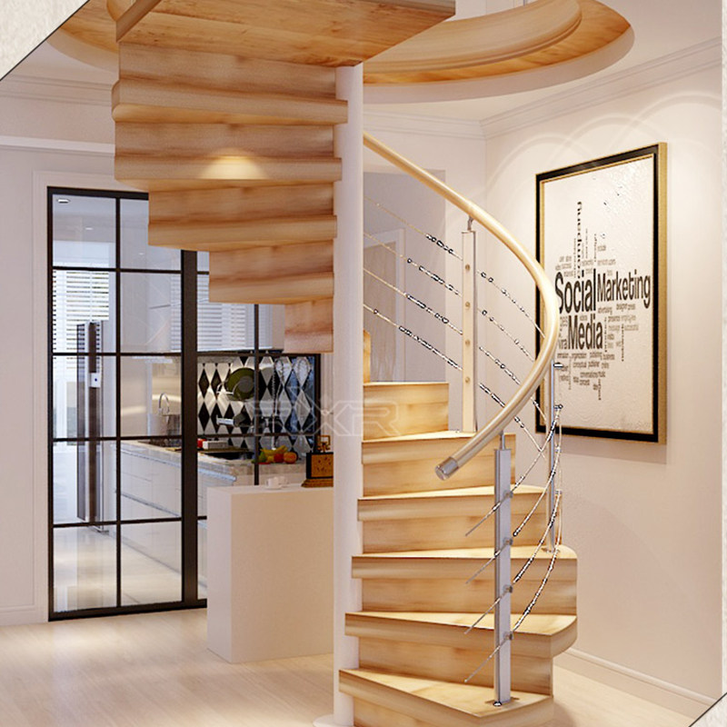 楼梯钢木旋转整体室内铁艺loft别墅跃层复式整体楼梯