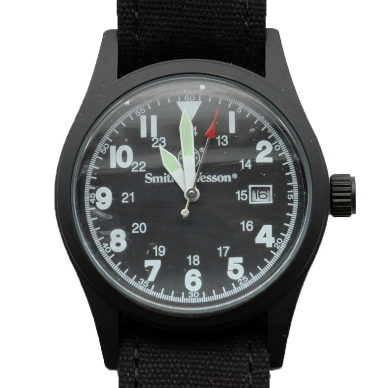smithwesson史密斯威森militarywatch军迷手表老式帆布表带军迷手表