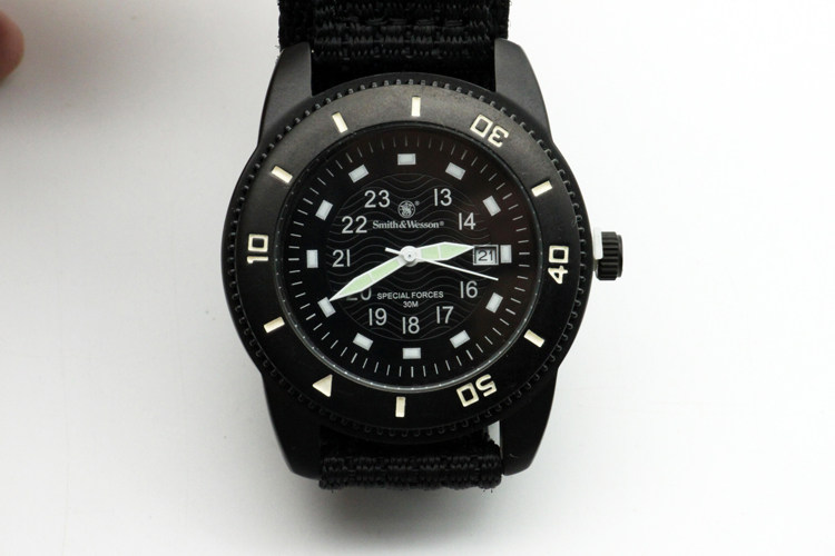 smithwesson史密斯威森军迷手表可调调节尼龙表带旋转军迷手表
