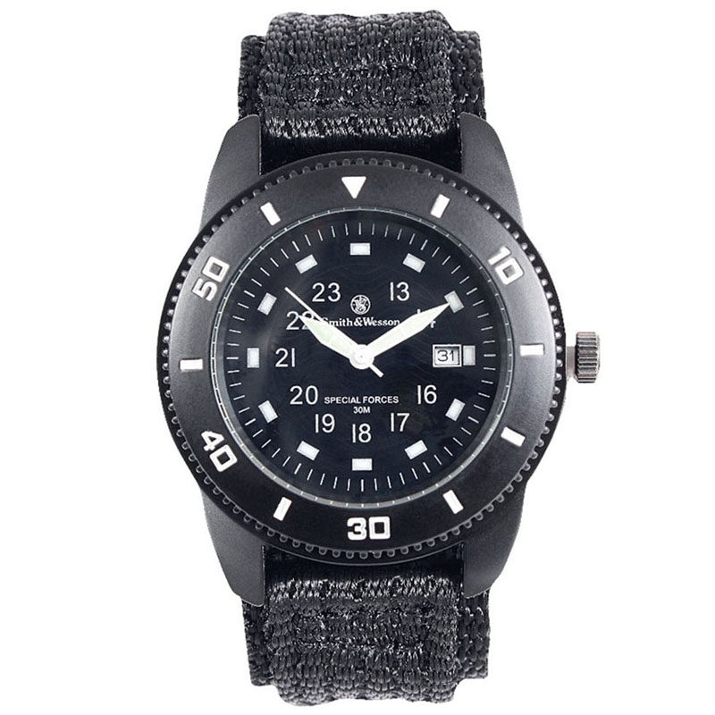 smithwesson史密斯威森军迷手表可调调节尼龙表带旋转军迷手表