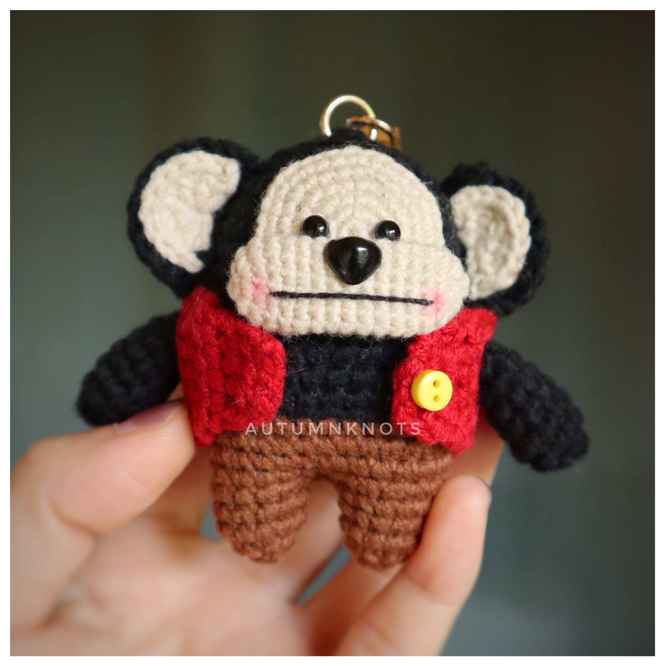 挂件钩针编织小猴子猴赛雷钥匙扣包包挂饰萌萌猴子钥匙扣