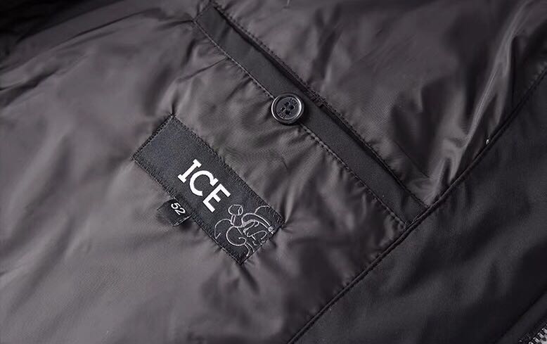 ice冰山男士秋冬新款简约时尚连帽后背刺绣羽绒服