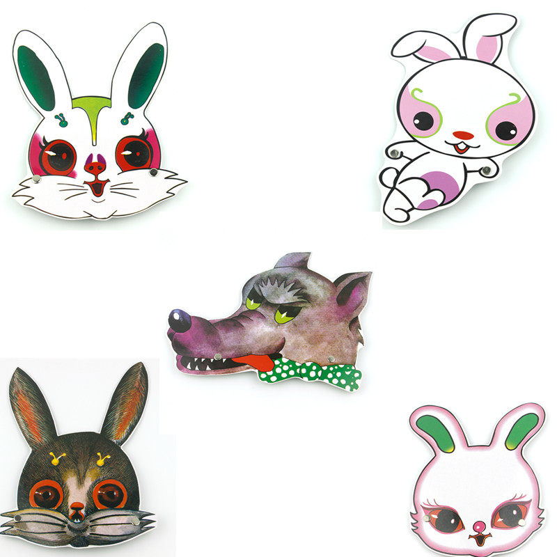 小兔乖乖动物头饰寓言故事儿童表演道具幼儿园教学用品舞会面具