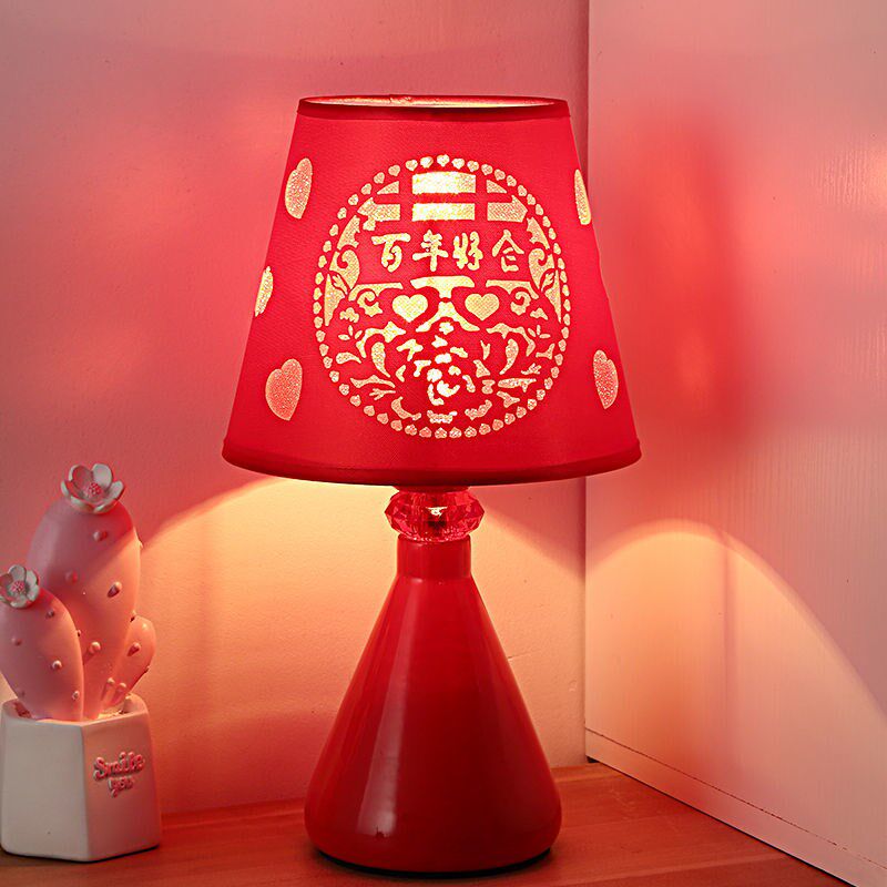 卧室床头小夜灯红色双喜结婚婚庆长明灯现代简约新婚装饰台灯