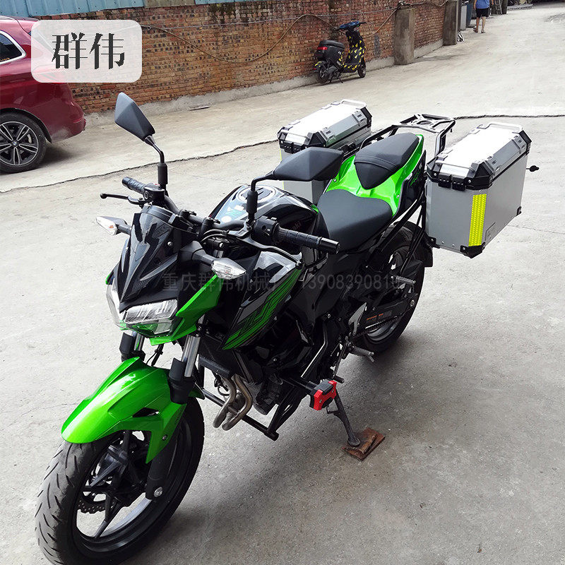 适用于川崎z400ninja400金边边箱架三箱后备支架改装摩托车尾翼