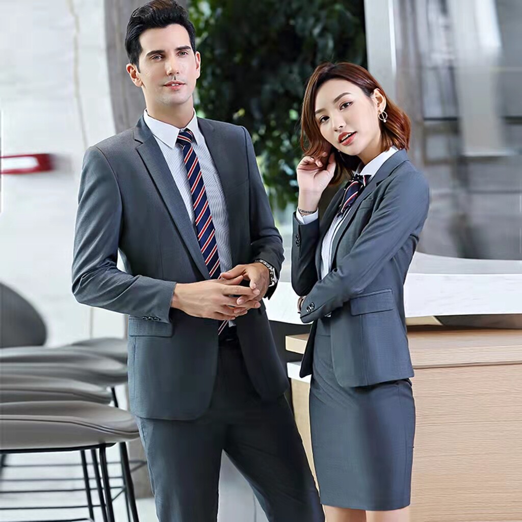 1168#单扣中高端哔叽面料不开西服套装长沙团体西服套装