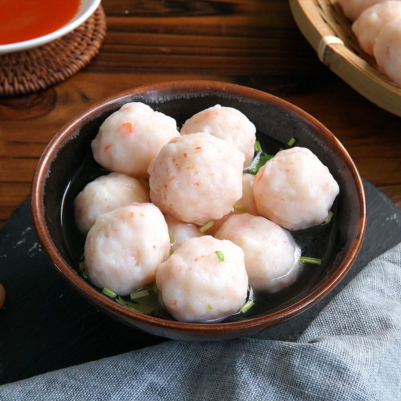精致潮菜手工虾丸虾球虾滑鲜虾火锅食材250g虾类制品