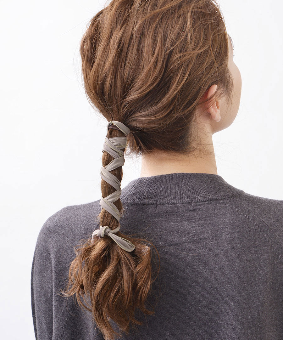 包拼邮日本代购kobe气质雪纺头发飘带绳绑缎带发饰