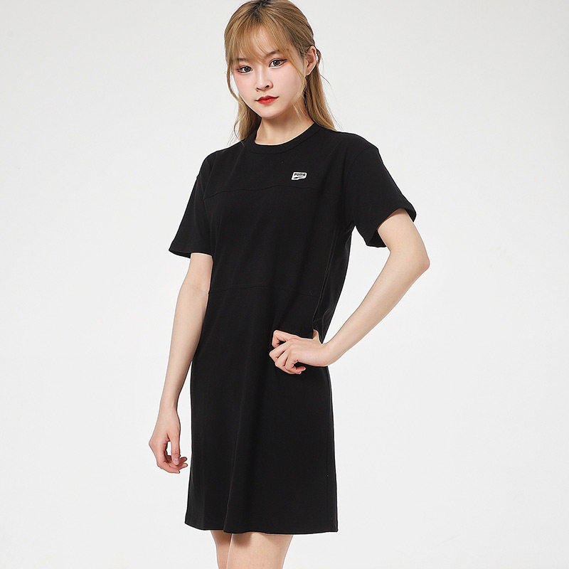 puma彪马女子2021夏季运动圆领棉柔透气休闲运动连衣裙