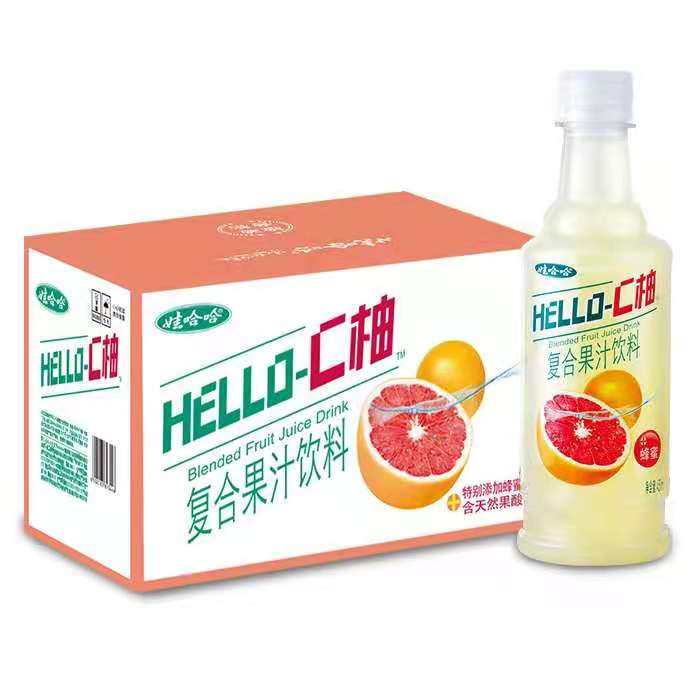 柠檬娃哈哈hello-c450ml15瓶整箱西柚清凉爽口果汁饮料果味
