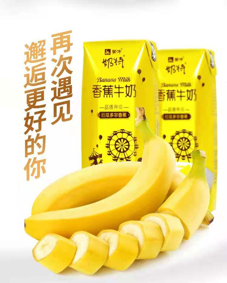 牛奶9月新品蒙牛香蕉243ml12盒整箱营养早餐含乳饮料