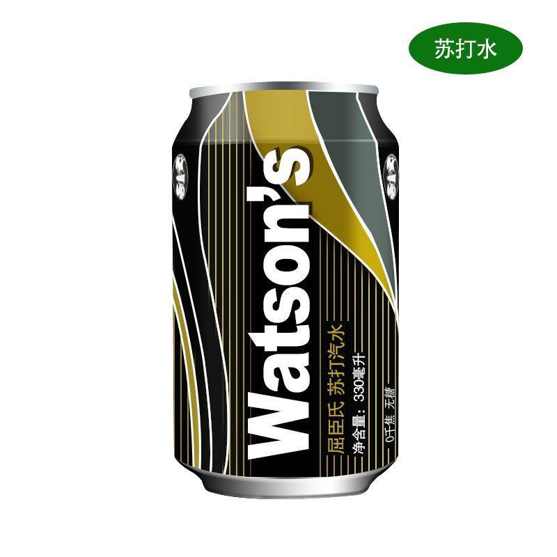 屈臣氏苏打汽水330ml24罐整箱柠檬汤力干姜原味盐味香草碳酸饮料