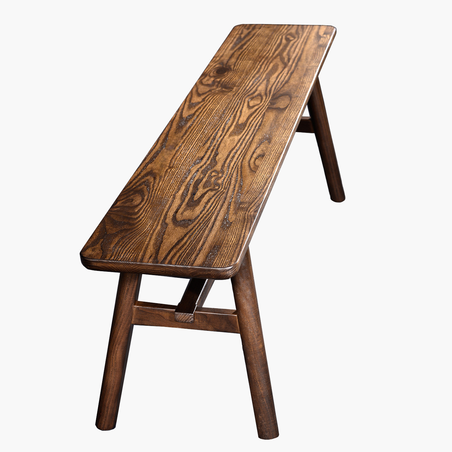 第二工匠美国白蜡胡桃色实木长条条凳餐桌长凳家用其它凳子