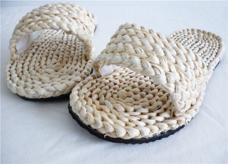 爆款藤草拖鞋手编玉米皮拖鞋植物凉拖男女情侣防滑室内春秋夏潮品