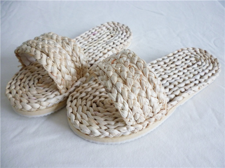 爆款藤草拖鞋手编玉米皮拖鞋植物凉拖男女情侣防滑室内春秋夏潮品-mc
