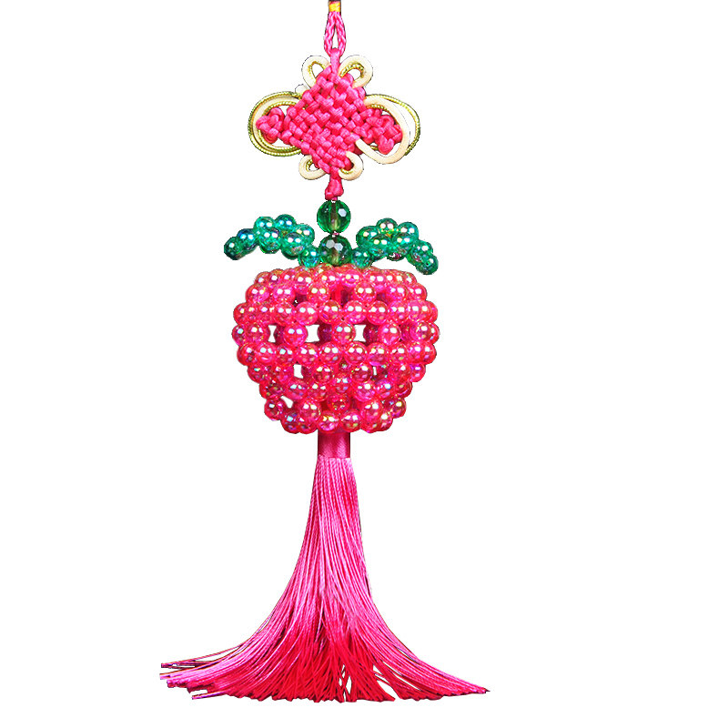 串珠diy手工车载挂件材料包编制中国结饰品亚克力散珠制作挂饰