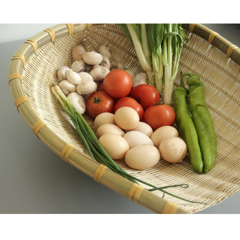 开口竹编制品筲箕小撮厨房水洗菜篮子农家簸箕竹编